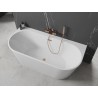Mexen Oval+ voľne stojaca nástenná vaňa 170 x 80 cm, biela, prepad z brúseného medi - 52681708000-65
