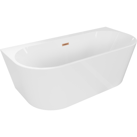 Mexen Oval+ voľne stojaca nástenná vaňa 170 x 80 cm, biela, prepad z brúseného medi - 52681708000-65