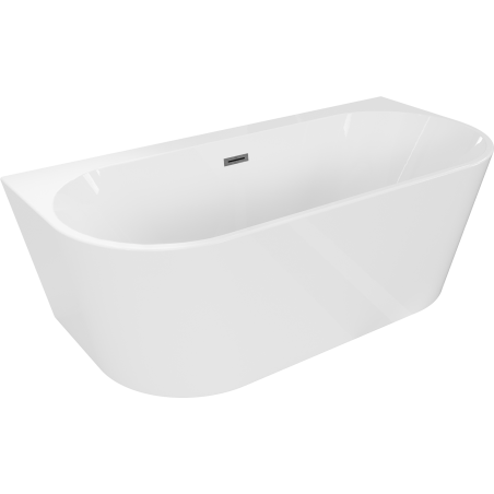 Mexen Oval+ voľne stojaca vaňa pri stene 170 x 80 cm, biela, prepad gun gray kartáčovaný - 52681708000-66