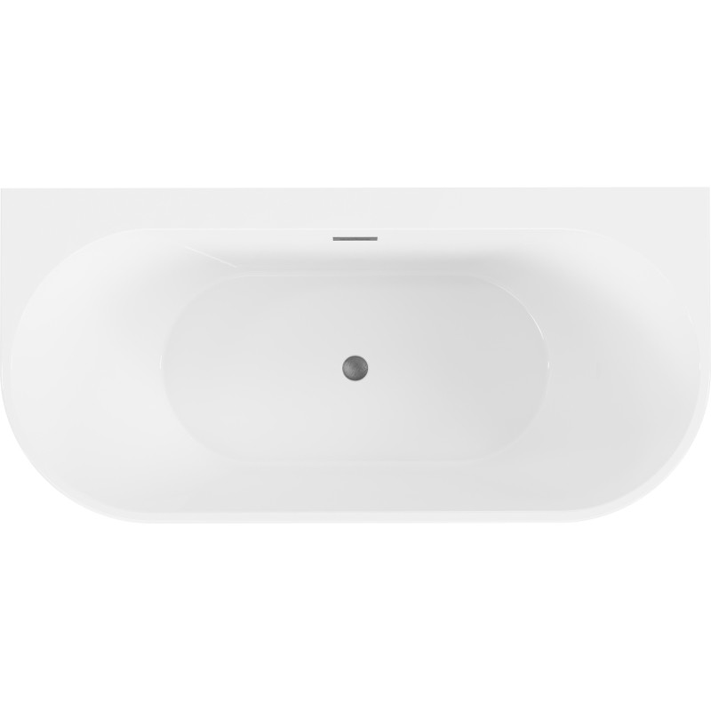 Mexen Oval+ voľne stojaca vaňa pri stene 170 x 80 cm, biela, prepad gun gray leštený - 52681708000-66