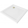 Mexen Flat štvorcový sprchový kút slim 100 x 100 cm, biely, sifón zlatý - 40101010G