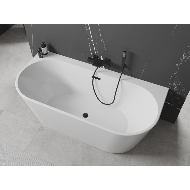 Mexen Oval+ voľne stojaca vaňa pri stene 170 x 80 cm, biela, prepad čierny - 52681708000-70