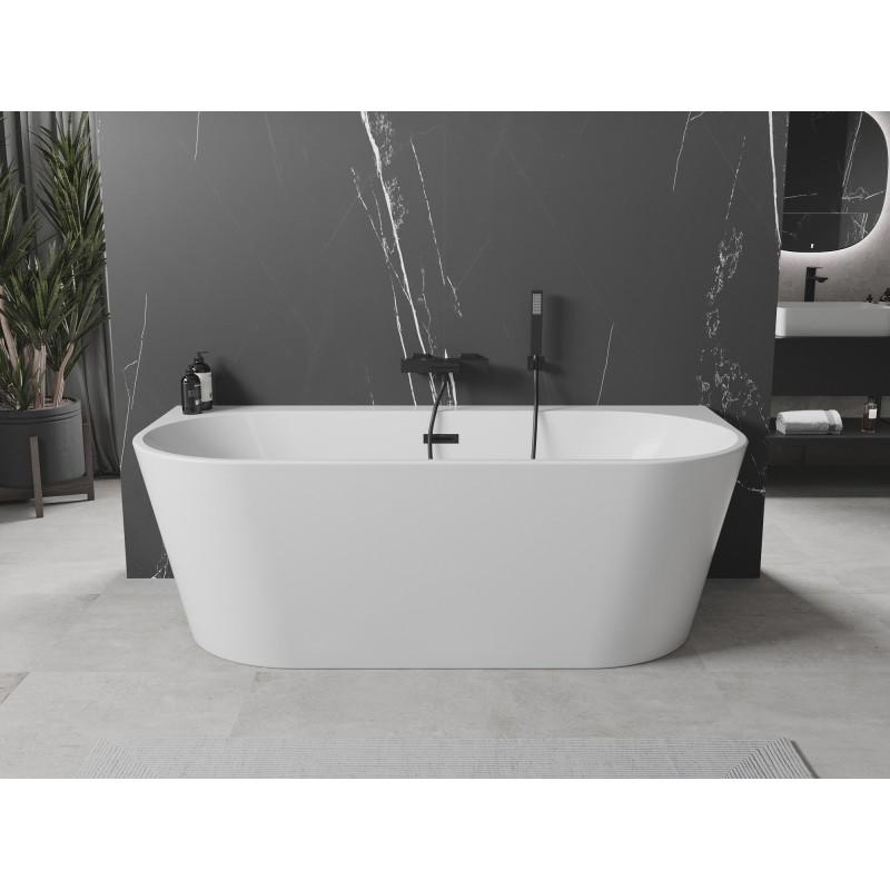 Mexen Oval+ voľne stojaca vaňa pri stene 170 x 80 cm, biela, prepad čierny - 52681708000-70