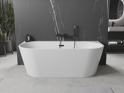 Mexen Oval+ voľne stojaca vaňa pri stene 170 x 80 cm, biela, čierny prepad - 52681708000-70