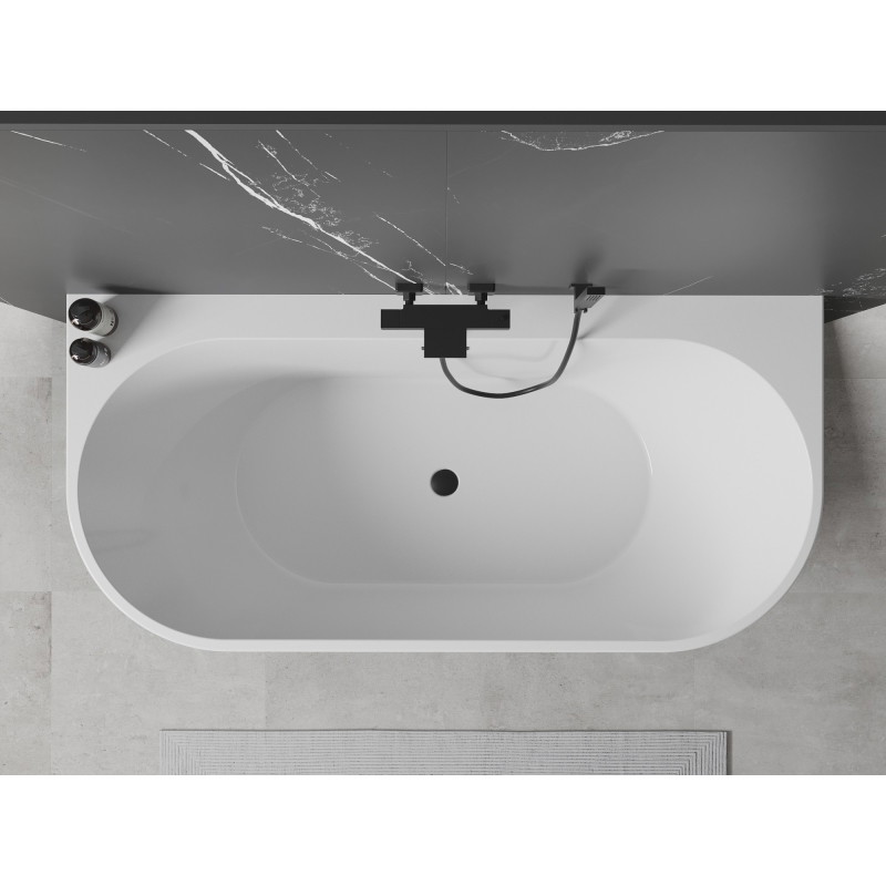 Mexen Oval+ voľne stojaca vaňa pri stene 170 x 80 cm, biela, prepad čierny - 52681708000-70