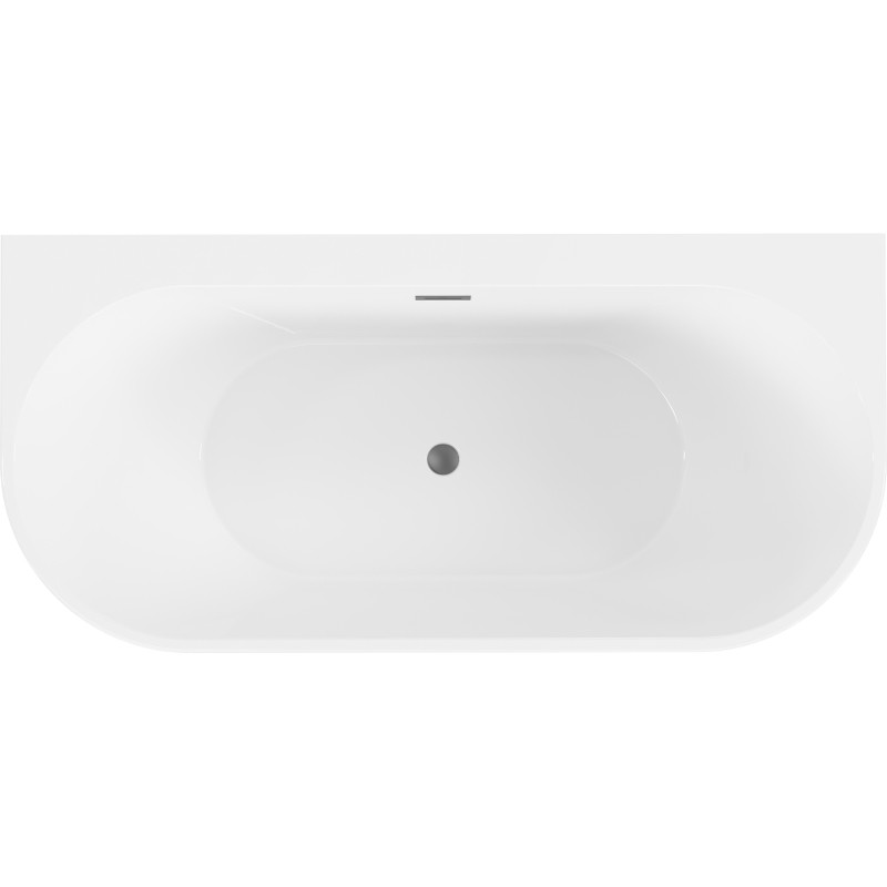 Mexen Oval+ voľne stojaca vaňa pri stene 170 x 80 cm, biela, prepad gun metal - 52681708000-95