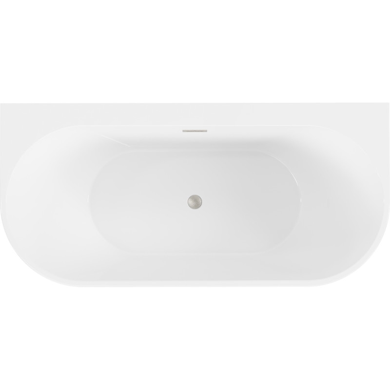 Mexen Oval+ voľne stojaca vaňa na stenu 170 x 80 cm, biela, prepad z matovaného niklu - 52681708000-97