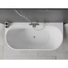 Mexen Oval+ vaňa voľne stojaca priložená k stene 170 x 80 cm, biela, prepad kefovaný nikel - 52681708000-97