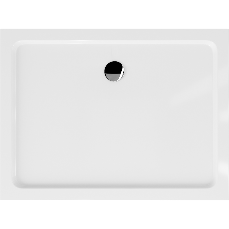 Mexen Flat obdĺžniková vanička slim 130 x 90 cm, biela, sifón chróm - 40109013