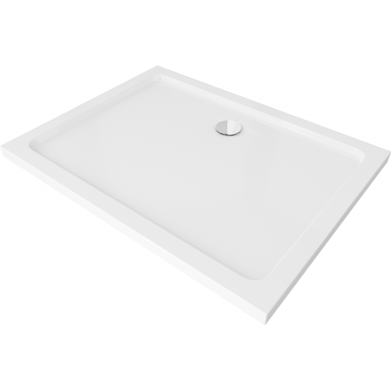 Mexen Flat obdĺžnikový sprchový kút slim 110 x 90 cm, biely, sifón chróm - 40109011