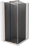 Mexen Velar sprchovací kút zasúvací 110 x 110 cm, grafit, brúsená meď - 871-110-110-41-65