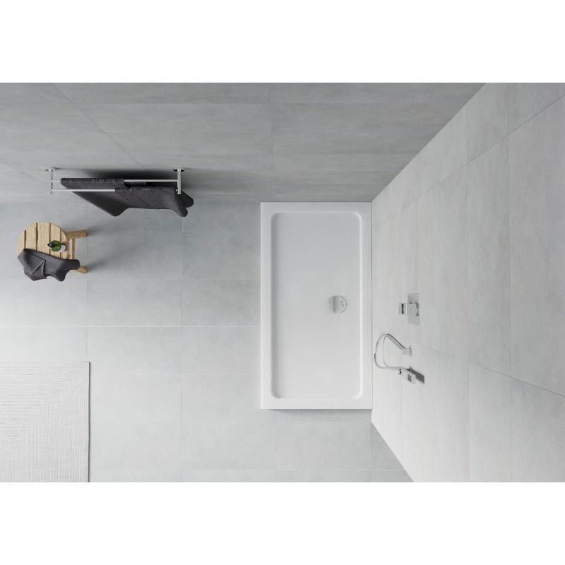 Mexen Flat obdĺžniková sprchová vanička slim 130 x 70 cm, biela, sifón chróm - 40107013