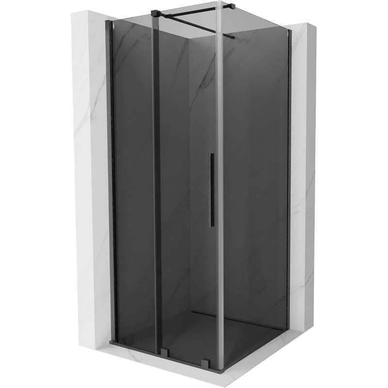 Mexen Velar sprchovací kút posuvný 90 x 90 cm, grafit, gun gray kartáčovaný - 871-090-090-41-66