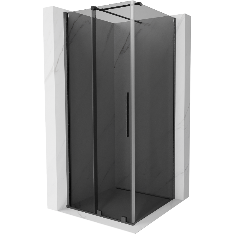 Mexen Velar sprchovací kút posuvný 120 x 120 cm, grafit, gun gray brúsený - 871-120-120-41-66