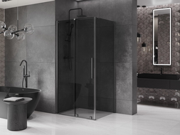 Mexen Velar posuvná sprchová kabína 90 x 70 cm, grafitová, matne brúsená gun gray - 871-090-070-41-66