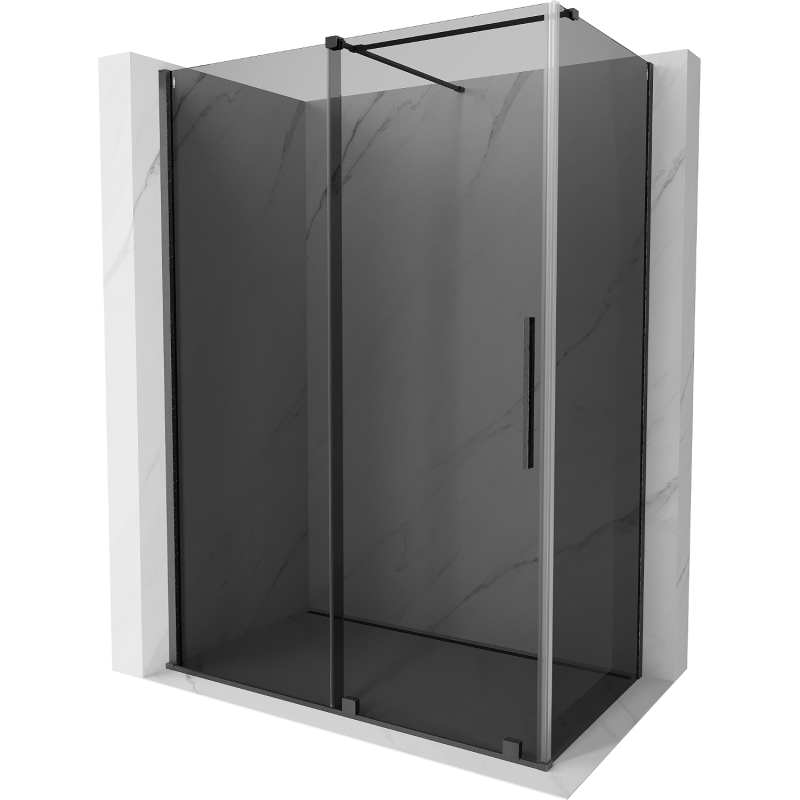 Mexen Velar posuvná sprchová kabína 140 x 80 cm, grafit, brúsená gun gray - 871-140-080-41-66