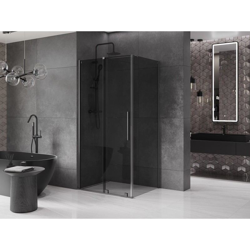 Mexen Velar posuvná sprchová kabína 140 x 90 cm, grafit, kartáčovaný gun gray - 871-140-090-41-66