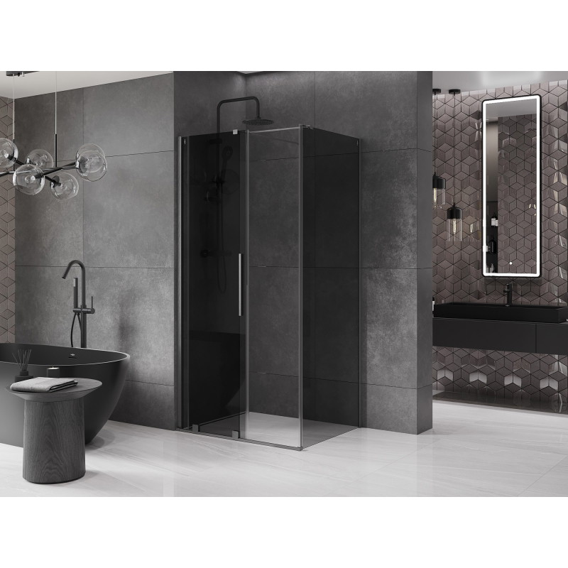 Mexen Velar posuvná sprchová kabína 140 x 90 cm, grafit, kartáčovaný gun gray - 871-140-090-41-66