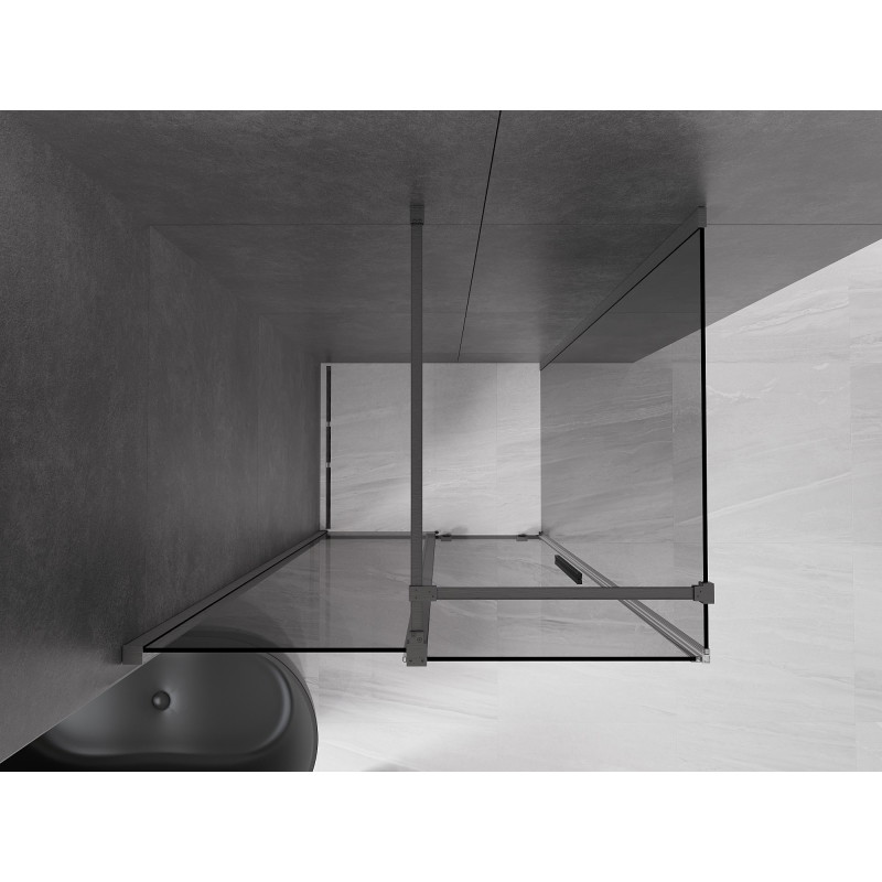 Mexen Velar posuvná sprchová kabína 140 x 90 cm, grafit, kartáčovaný gun gray - 871-140-090-41-66