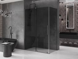 Mexen Velar sprchovací kút posuvný 160 x 90 cm, grafit, gun gray leštený - 871-160-090-41-66