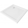 Mexen Flat štvorec slim sprchová vanička 100 x 100 cm, biela, chrómový sifón - 40101010