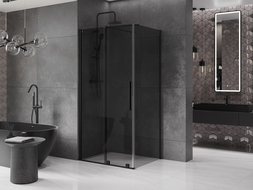 Mexen Velar sprchovací kabína posuvné dvere 130 x 90 cm, grafit, čierna - 871-130-090-41-70