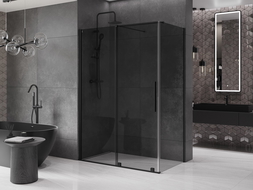 Mexen Velar posuvná sprchová kabína 160 x 80 cm, grafitová, čierna - 871-160-080-41-70