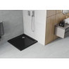 Mexen Flat štvorec sprchovej vaničky slim 80 x 80 cm, čierny, sifón chróm - 40708080