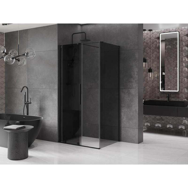 Mexen Velar posuvná sprchová kabína 90 x 80 cm, grafitová, čierna - 871-090-080-41-70