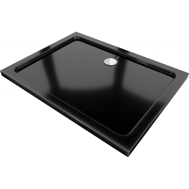 Mexen Flat obdĺžnikový sprchový kút slim 120 x 90 cm, čierny, sifón chróm - 40709012