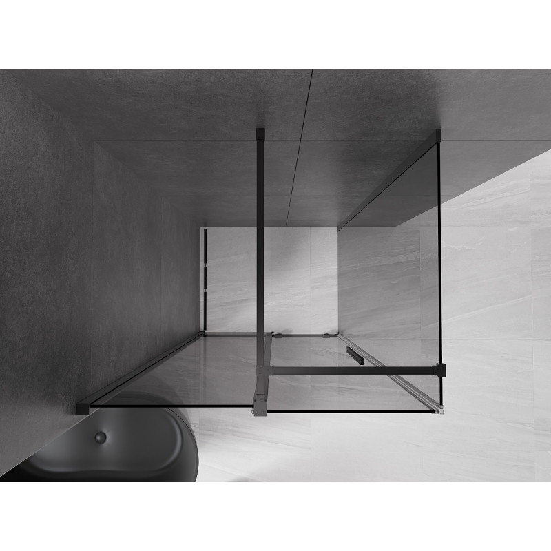 Mexen Velar posuvná sprchová kabína 90 x 80 cm, grafitová, čierna - 871-090-080-41-70