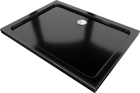 Mexen Flat štvorecový slim sprchový kút 120 x 80 cm, čierna, chrómový sifón - 40708012