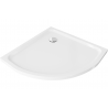 Mexen Flat polkruhový sprchový kút slim 80 x 80 cm, biela, sifón chróm - 41108080