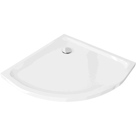 Mexen Flat polkruhová vanička slim 90 x 90 cm, biela, sifón chróm - 41109090