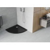 Mexen Flat polkruhový sprchový kút slim 70 x 70 cm, čierny, sifón chróm - 41707070
