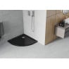Mexen Flat polkruhový sprchovací kút slim 80 x 80 cm, čierny, sifón chróm - 41708080
