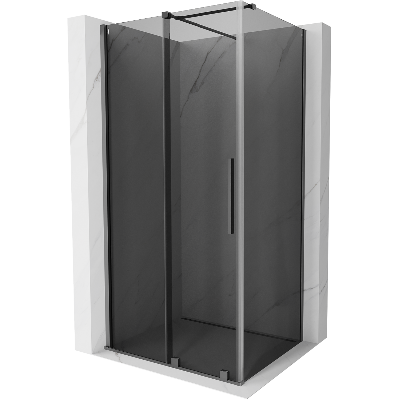 Mexen Velar sprchovací kút posuvný 150 x 100 cm, grafit, gun metal - 871-150-100-41-95