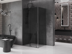 Mexen Velar sprchovací kút s posuvnými dverami 110 x 80 cm, grafit, gun metal - 871-110-080-41-95