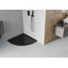 Mexen Flat polkruhový sprchový kút slim 70 x 70 cm, čierny, sifón čierny - 41707070B
