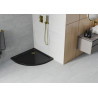Mexen Flat polkruhový sprchovací kút slim 80 x 80 cm, čierny, sifón zlatý - 41708080G