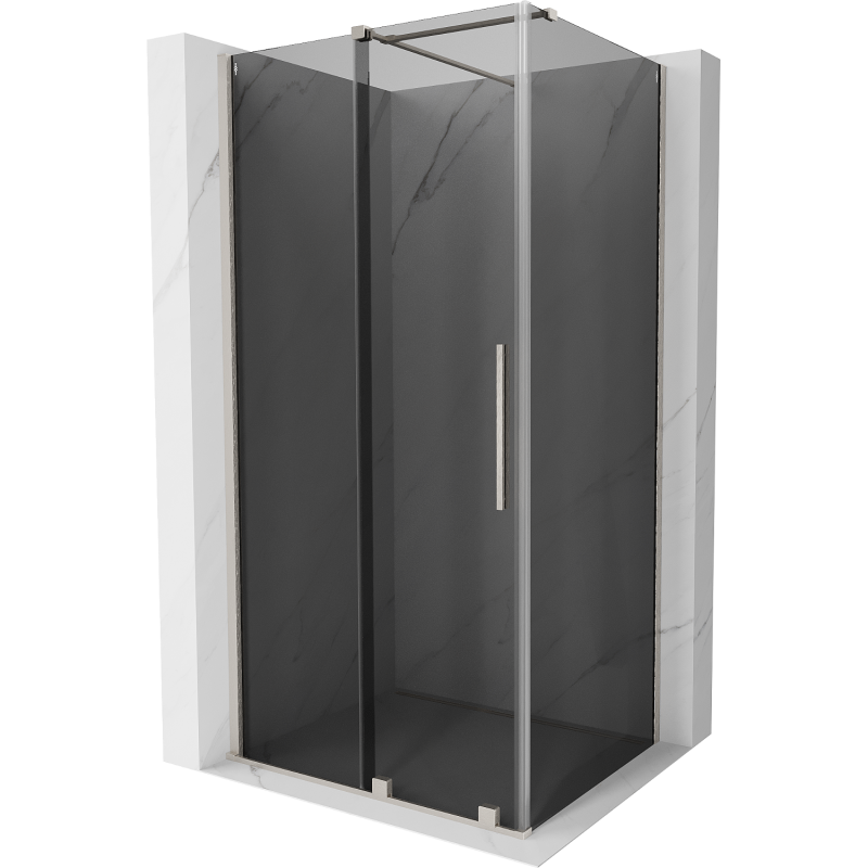 Mexen Velar sprchovací kút posuvný 120 x 70 cm, grafit, brúsený nikel - 871-120-070-41-97