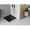 Mexen Flat štvorcová sprchová vanička slim 90 x 90 cm, čierna, sifón čierny - 40709090B