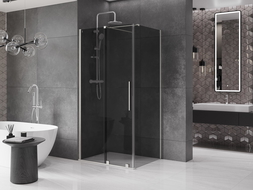 Mexen Velar posuvná sprchová kabína 130 x 80 cm, grafit, brúsený nikel - 871-130-080-41-97
