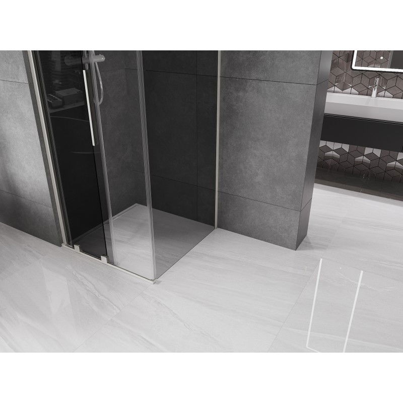 Mexen Velar posuvná sprchová kabína 110 x 110 cm, grafit, brúsený nikel - 871-110-110-41-97