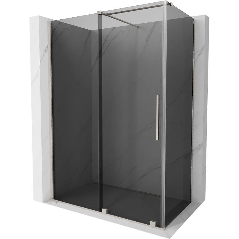 Mexen Velar posuvný sprchovací kút 140 x 85 cm, grafit, brúsený nikel - 871-140-085-41-97