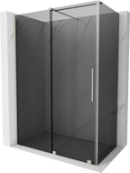 Mexen Velar posuvný sprchovací kút 140 x 85 cm, grafit, brúsený nikel - 871-140-085-41-97