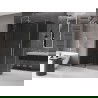 Mexen Velar posuvný sprchovací kút 140 x 85 cm, grafit, brúsený nikel - 871-140-085-41-97