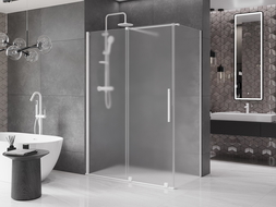 Mexen Velar posuvná sprchová kabína 140 x 70 cm, matné sklo, biela - 871-140-070-31-20