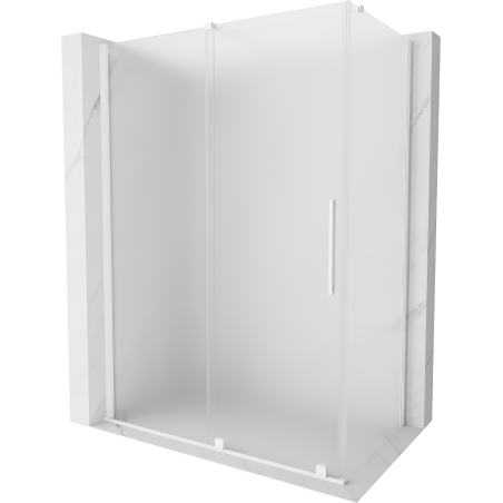 Mexen Velar posuvná sprchová kabína 140 x 85 cm, mrazené sklo, biela - 871-140-085-31-20