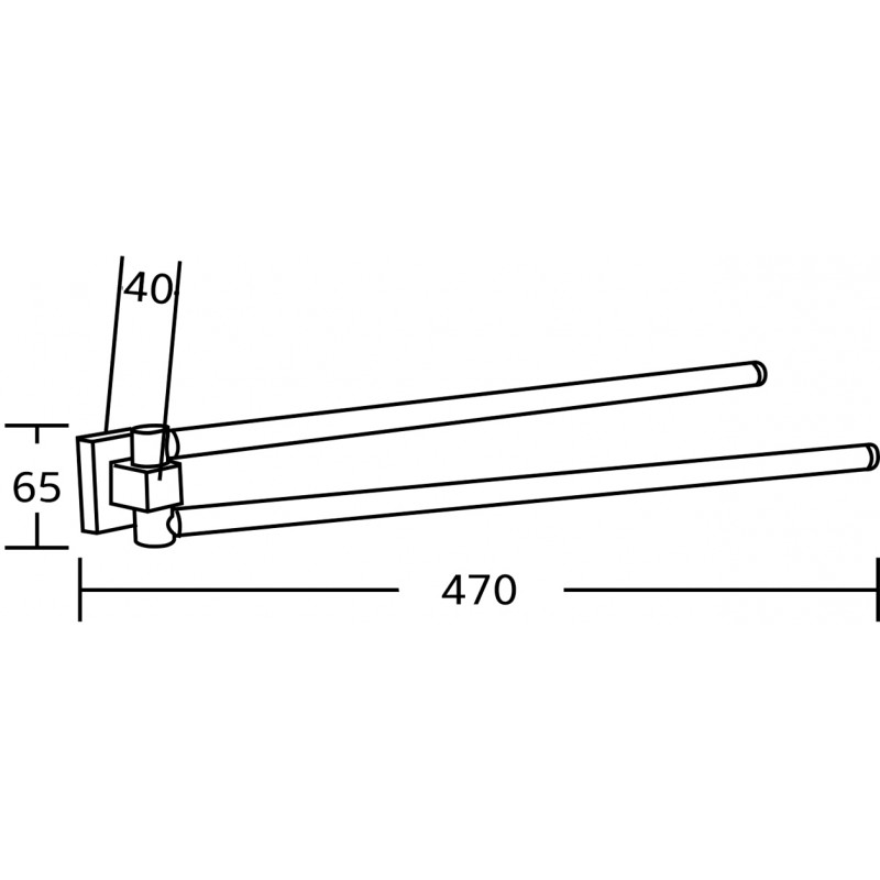 Mexen Rufo dvojitý otočný vešiak na uterák, chróm - 7050925-00